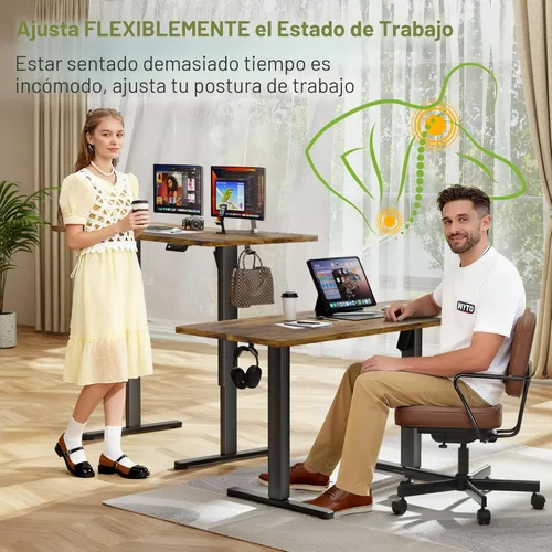 Miniatura 6 de Furmax Escritorio eléctrico de pie de 45 x 24 pulgadas, escritorio de pie para sentarse, altura ajustable, escritorio de oficina en casa con memoria