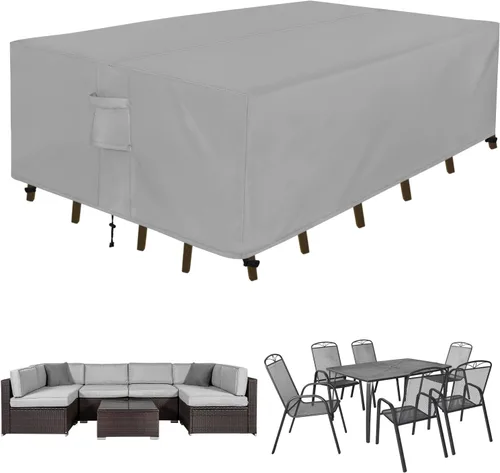 Miniatura 10 de Easy-Going Funda rectangular para muebles de patio, impermeable, para mesa de comedor y silla, anti-UV, juego de fundas de sofá seccional exterior