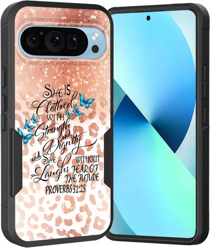 Miniatura 95 de Funda para Pixel 6A, Híbrida de Doble Capa de Servicio Pesado Resistente a Prueba de Golpes PC Duro + Funda Protectora de Silicona Suave para Google