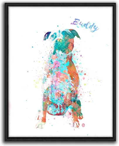 Miniatura 20 de Personal-Prints Regalo de arte personalizado para pared de perro, impresión artística moderna personalizada única de estilo acuarela La raza