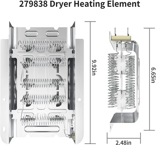 Miniatura 4 de 279838 W10724237 3403585 Reemplazo del conjunto del elemento calefactor de la secadora por AMI PARTS - Compatible con WED4815EW1 NED4655EW1