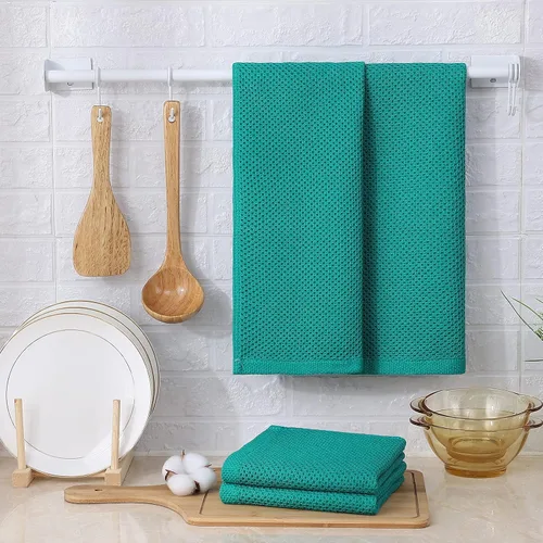 Miniatura 315 de Kitinjoy - Paños de cocina de 100 % algodón, tela de tejido gofrado, paño de limpieza ultrasuave, absorbente y de secado rápido. Beige