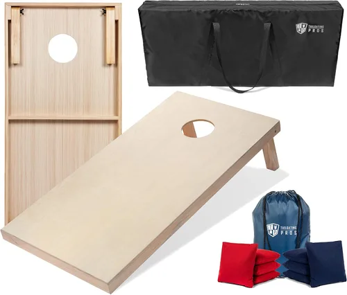 Miniatura 23 de Tailgating Pros Tablas para juego de cornhole - 4 x 2 pies y 3 x 2 pies. Juego de cornhole con estuche de transporte y juego de 8 bolsas de maíz