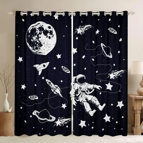 Miniatura 9 de Feelyou Cortinas de lago para dormitorio, sala de estar para niños, decoración de casa de lago, cortinas opacas (2 paneles, 38 x 45 pulgadas), Multi