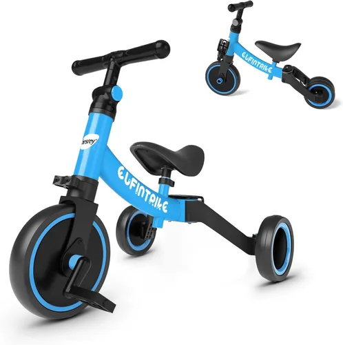 Miniatura 14 de besrey Bicicleta 5 en 1 para niños de 1 año a 4 años, triciclo para niños pequeños, triciclo para niños, juguetes para niños y niñas, entrenamiento