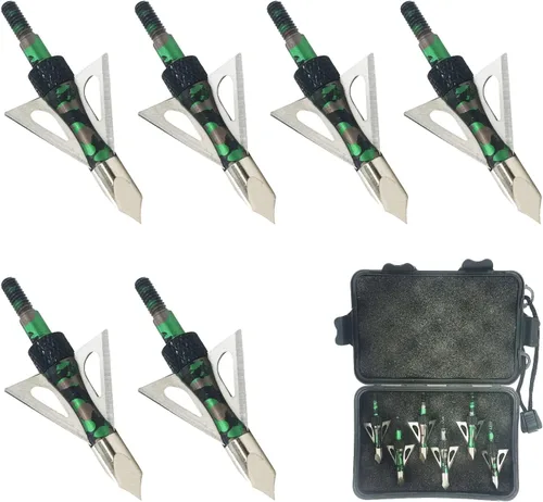 Miniatura 7 de Flechas de Cazar con Puntas de Flecha de 100 Granos Puntas de Flecha de Cazar con 3 Hojas Compatibles con Ballesta y Arco Compuesto