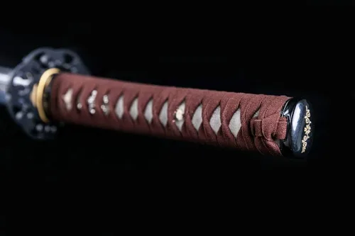 Miniatura 4 de Handforged Samurai Katana Sword - Damascus/1060/1095 High Carbon Steel, Full Tang, Iron Tsuba, Solid Wood Saya - Real Functional Sharp Blade for