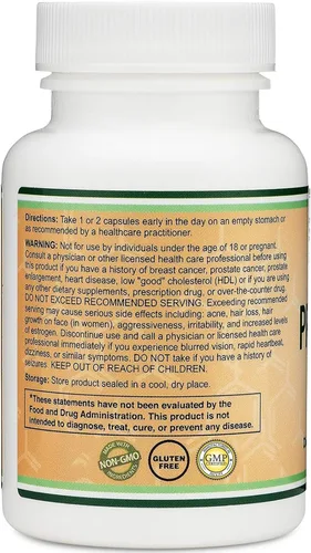 Miniatura 5 de Pregnenolona 100 mg por porción (convertida a progesterona para aumentar los niveles de progesterona) - Testado por terceros - 120 cápsulas