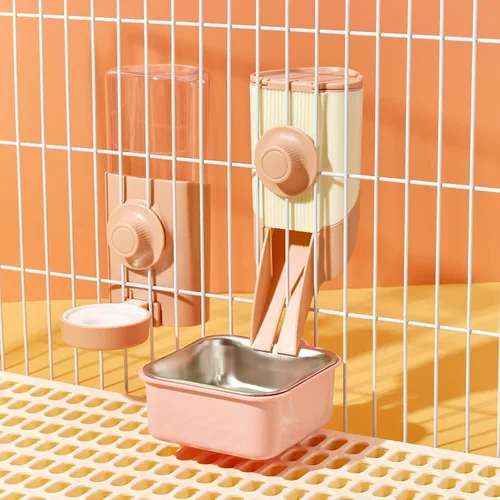 Miniatura 8 de Botella de agua para conejo, 600ml/20.3 fl oz dispensador de agua colgante alimentador jaula cajón conejera conejito cachorro gato chinchilla hurón