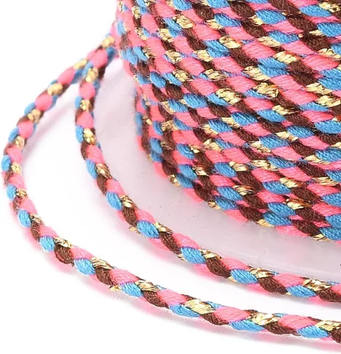 Miniatura 2 de Beadthoven - Cuerda de algodón de macramé de 21.8 yardas (0.067 in), cuerda de algodón torcido colorido para manualidades, tejer, colgar en la Morado