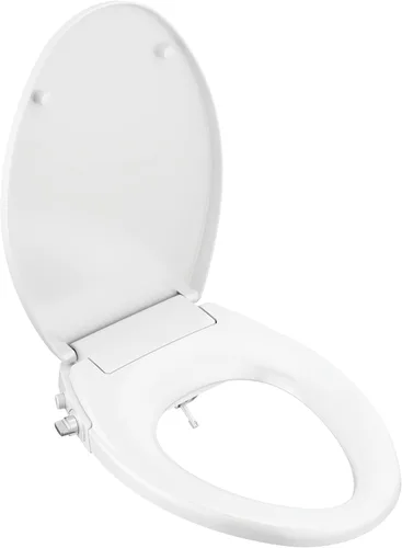 Delta 833004 Asiento de bidé alargado de cierre suave con varilla de autolimpieza de control manual - Blanco