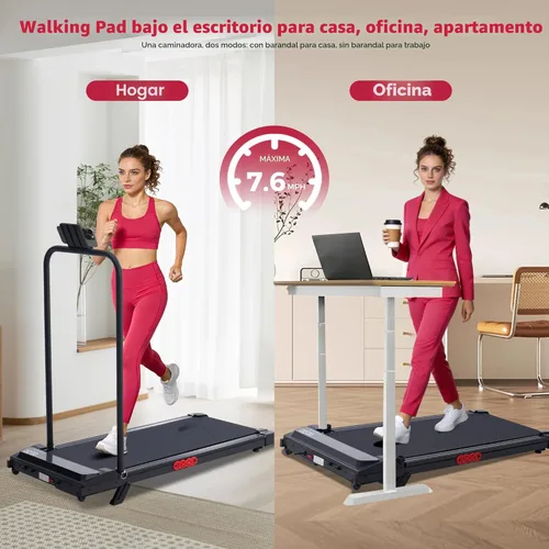 Miniatura 7 de Walking Pad with Incline and Handle Bar, 3.0HP Electric Protable Mini Walking Pad Treadmills for Home Small Space, Small Treadmill for Exercising