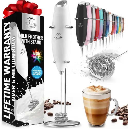 Miniatura 213 de Zulay Milk Boss Espumador de leche potente manual, hace espuma para latte, batidor para mezclar bebidas, café, miniespumador para capuchino, frappé