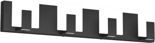 Aipsun - 4 Lámparas de tocador, modernas, de color negro, con luz led arriba y abajo, para colocarlas sobre el espejo del tocador del baño, de 6,000