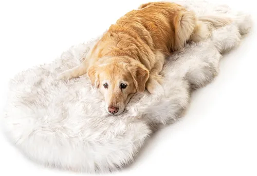 Miniatura 13 de PAW Brands PupRug - Cama ortopédica para perros grandes con piel sintética suave y esponjosa y espuma viscoelástica para aliviar el dolor