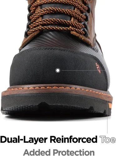 Miniatura 4 de SUREWAY Botas de trabajo GoodyearWelt resistentes al agua para hombre, 6 pulgadas, suaves, compuestas, resistentes al aceite/antideslizante, suela