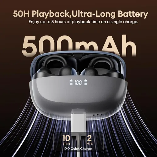 Miniatura 4 de PAXA 2026 MGC11 - Auriculares de oreja abierta, inalámbricos Bluetooth 6.0, con clip, cómodos auriculares abiertos para deportes, fitness