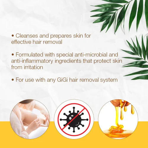 Miniatura 3 de GiGi Aceite de Epilación Pre Cera para Depilación - Aceites Calmantes de Soja y Semilla de Uva, Preparación de la Piel Antes de la Cera, 4 fl oz