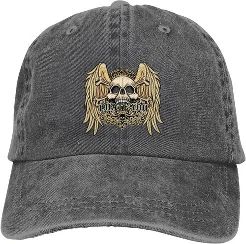 Miniatura 9 de Cowboy Hat Trendy Hats for Man and Women Djustable Four Season Outdoor Baseball Cap of Hell Skull with Angel Deep Heather
