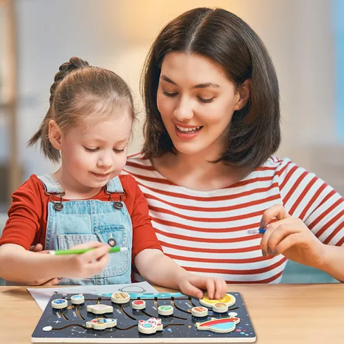 Miniatura 4 de Zeoddler Rompecabezas de sistema solar móvil para niños de 3 a 6 años, juguetes espaciales de madera, planetas para niños, actividades