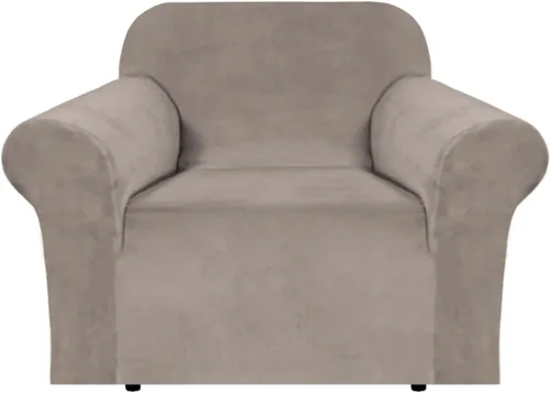 Miniatura 36 de H.VERSAILTEX Funda de terciopelo elástico para sillón, funda para sillón de 1 cojín para sala de estar, funda de muebles hecha de terciopelo grueso