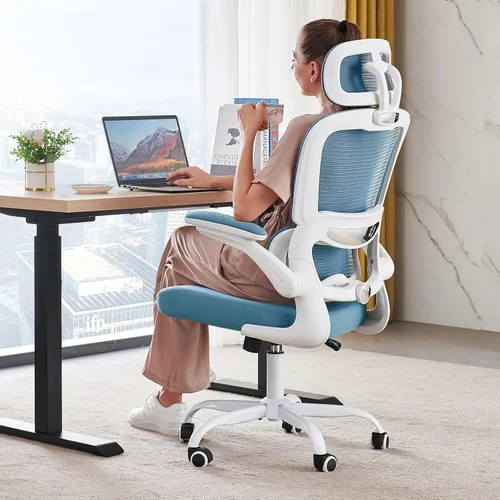 TRALT Silla de Oficina Ergonómica de Escritorio, 330 LBS Sillas de Escritorio de Oficina de Malla para el Hogar con Ruedas, Silla Gaming Cómoda,