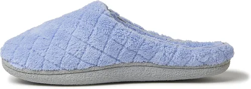 Miniatura 5 de Dearfoams - Pantuflas informales de felpa acolchada Leslie para mujeres - Azul