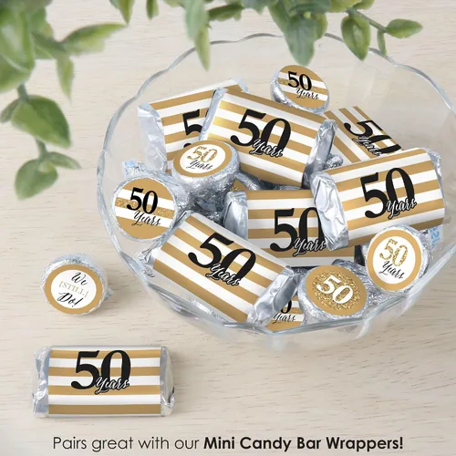 Miniatura 6 de Big Dot of Happiness We Still Do - 50 aniversario de boda - Calcomanías pequeñas redondas de dulces para fiesta de aniversario, etiquetas