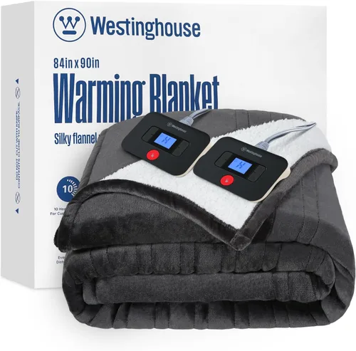 Miniatura 10 de Manta eléctrica con calefacción Westinghouse, manta eléctrica con 6 niveles de calefacción y configuración de tiempo de 2-10 horas, manta eléctrica