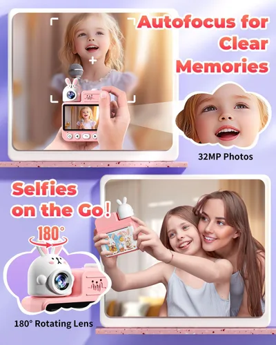 Miniatura 3 de Cámara para niños con impresión instantánea, juguetes, regalos de Navidad y cumpleaños para niñas y niños, cámara digital para niños de 3.0
