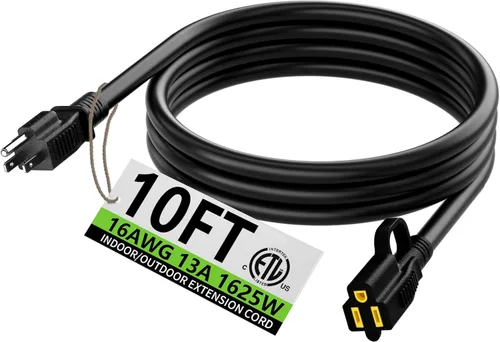 Miniatura 14 de HUANCHAIN Cable de extensión para interiores y exteriores, 50 pies, impermeable, calibre 16/3, flexible, resistente, cable de extensión para Amarillo