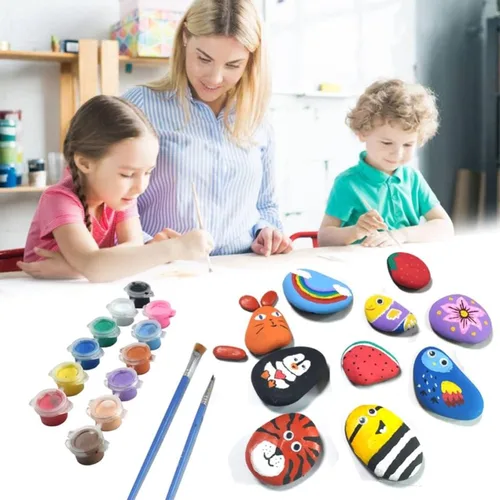 Miniatura 6 de lifetop 50 rocas de pintura, rocas naturales para bricolaje, rocas planas y suaves para artes, manualidades, decoración, rocas medianas y pequeñas
