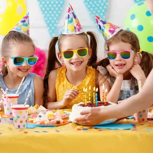 Miniatura 5 de SCIONE Paquete de 24 lentes de sol para niños, regalos de fiesta de cumpleaños, graduación, fiesta de playa, piscina, regalos de San Valentín
