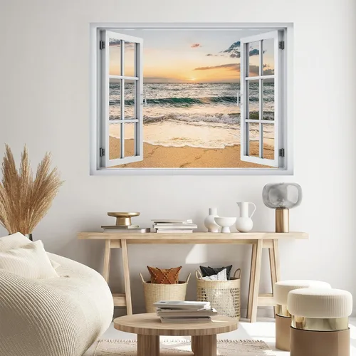 Miniatura 27 de SIGNWIN Adhesivo de pared removible/mural de pared para ventana, vegetación exuberante y árboles iluminados por el sol, fotografía, realismo