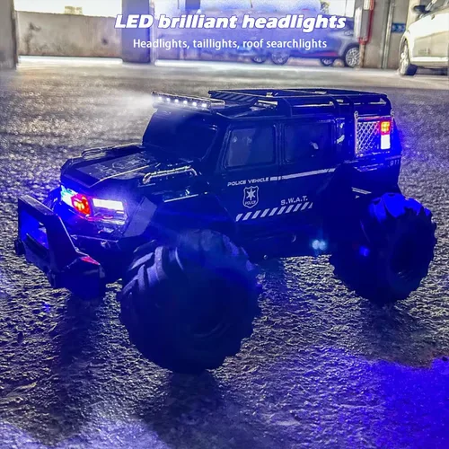 Miniatura 7 de Coche de Control Remoto Anfibio Impermeable Monster RC Cars 4WD Todo Terreno Fuera de Carretera Vehículo de Acrobacias Juguetes con Luces LED de 2.4