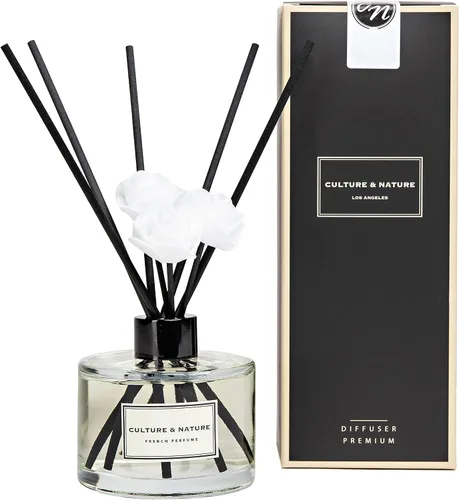 Miniatura 40 de CULTURE & NATURE - Set de difusor de varillas de 6.7 onzas líquidas (200ml) - Difusor con varillas perfumado a vainilla - Fragancia para el hogar