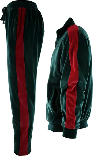 Miniatura 3 de Conjunto de terciopelo para hombre con bolsillos con cremallera y forro de terciopelo