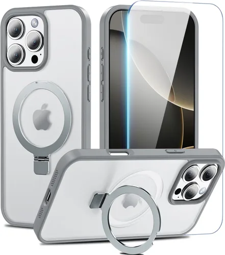 Miniatura 10 de Fin2feel Funda Magnética para iPhone 12/iPhone 12 Pro con Protector de Pantalla, Compatible con MagSafe, Funda de Teléfono con Soporte Stash