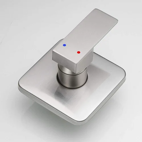 Miniatura 4 de Juego de llave de regadera en níquel cepillado, sistema de regadera tipo lluvia para baño con cabezal de regadera de acero inoxidable, kit de ajuste
