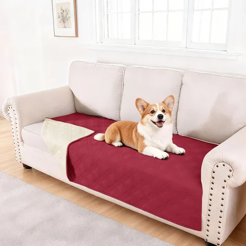 Miniatura 141 de hyha Manta impermeable para perros, manta reversible para cama de mascotas, funda suave para sofá/sillón lavable para perros, fundas impermeables