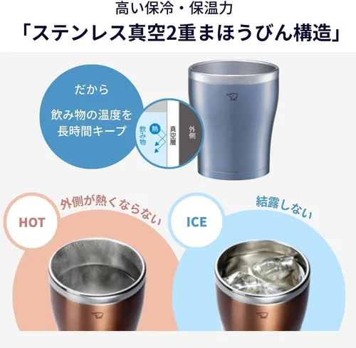 Miniatura 2 de Zojirushi SX-DN30-NC - Vaso de acero inoxidable, doble capa al vacío, retención de calor, aislamiento al frío, 10.1 fl oz (10.1 fl oz), cobre cobre