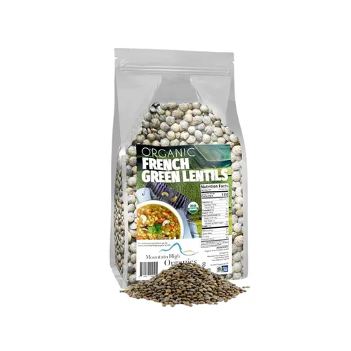 Miniatura 9 de Mountain High Organics Lentejas verdes francesas bolsa de 25 libras, 25 libras