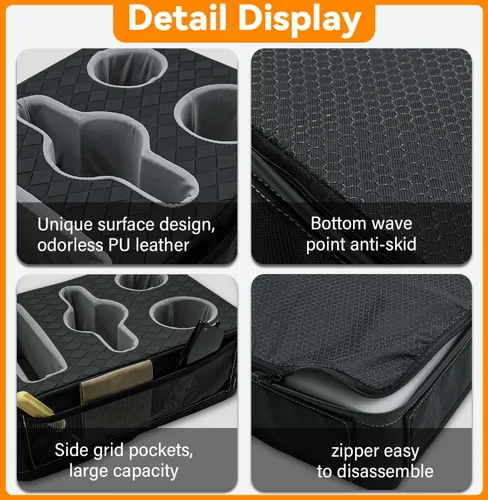 Miniatura 6 de Soporte para tazas de coche, soporte para tazas en el asiento trasero del coche, organizador para cama de camión, bandeja expandible para botes