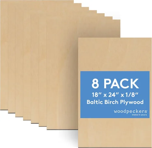 Miniatura 10 de Woodpeckers - Madera contrachapada de abedul báltico, 1/8 x 12 x 20 pulgadas, paquete de 50 hojas de abedul báltico de grado B/BB, perfectas