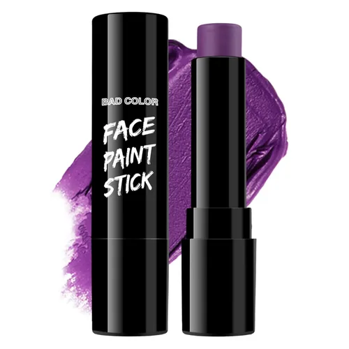 BADCOLOR Barra de Pintura Corporal y Facial Morado Oscuro, Barras de Pintura Corporal Negra para Ojos Resistentes al Sudor para Deportes, Pintura