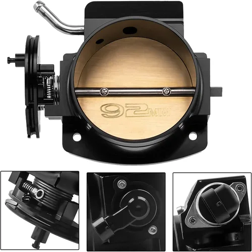 Miniatura 5 de Ensamble de cuerpo de acelerador de 92 mm de Endxedo Compatible con motor LS LS1 LS3 LS6 LSX de 4 pernos de aluminio negro