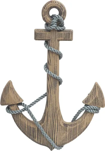Miniatura 10 de Asense Arte para colgar en la pared, ancla de madera con cuerda, decoración de pared temática náutica, decoración del hogar, temática de playa, 9.8