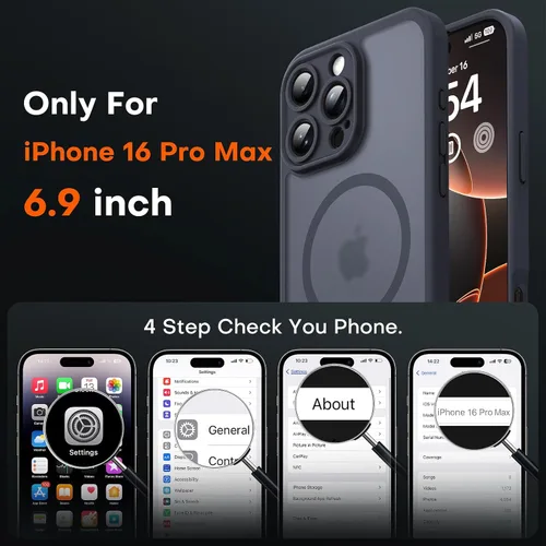 Miniatura 59 de TOCOL Funda para iPhone 11, compatible con Magsafe, protección completa de cámara, imanes integrados, protección contra caídas, funda translúcida