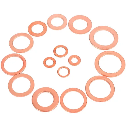 Miniatura 6 de Toolwiz Juego surtido de 150 piezas de arandelas de cobre de 15 tamaños M17.5-M5, anillo plano, tapón de sumidero, arandela aplastante, tapón