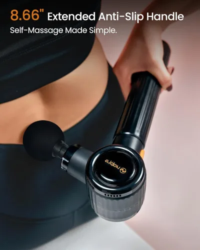 Miniatura 3 de NAPRE Pistola de masaje con mango de extensión y 3 ángulos ajustables, masaje de espalda de tejido profundo para cuello, hombros, cintura, piernas